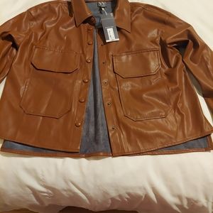Faux leather shirt